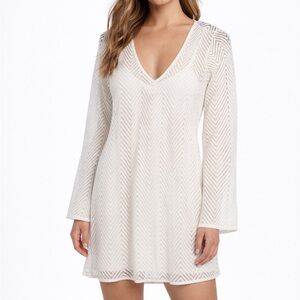 French Connection Rudy Dress Summer White Long Sleeve 0